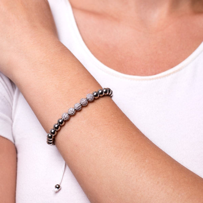 Argent | Bracelet Gala Pavé de Cristaux | Blanc