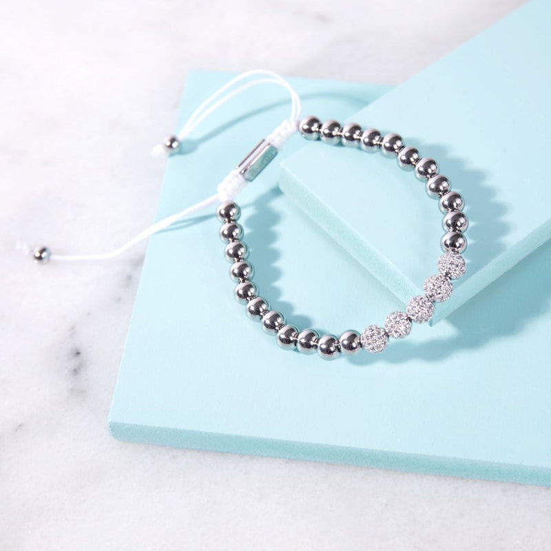 Argent | Bracelet Gala Pavé de Cristaux | Blanc