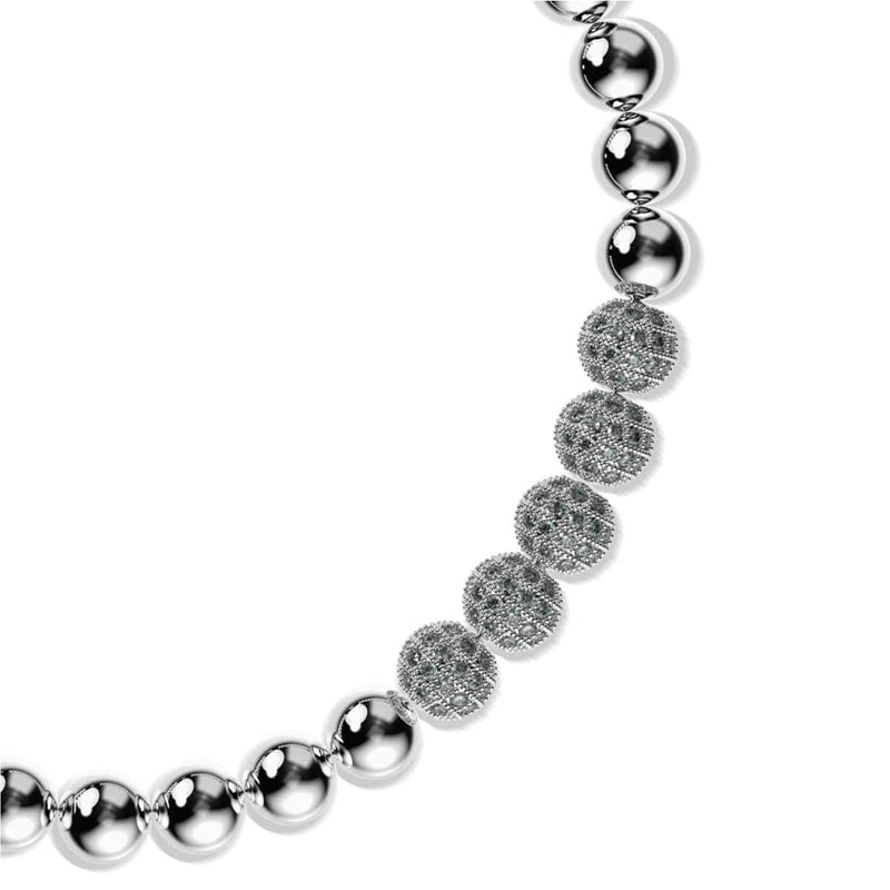 Argent | Bracelet Gala Pavé de Cristaux | Blanc