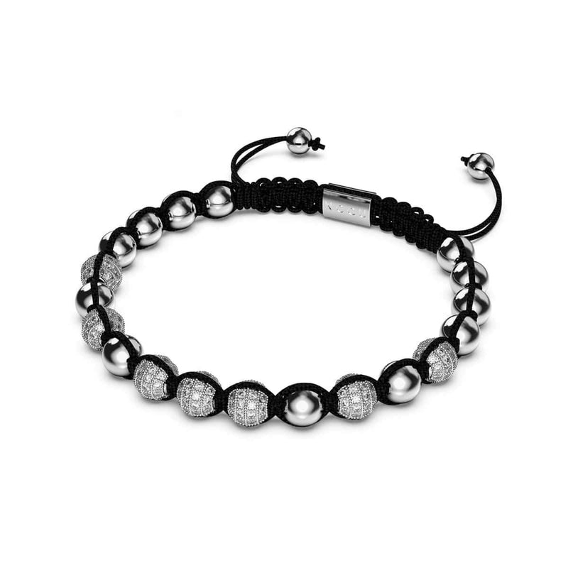 Argent | Bracelet Kikiballa Pavé de Cristaux | Noir