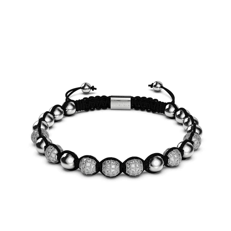 Argent | Bracelet Kikiballa Pavé de Cristaux | Noir