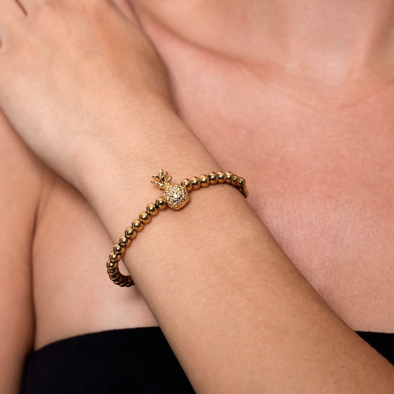 Piña Colada | 18k Gold | Crystal Pineapple Bracelet