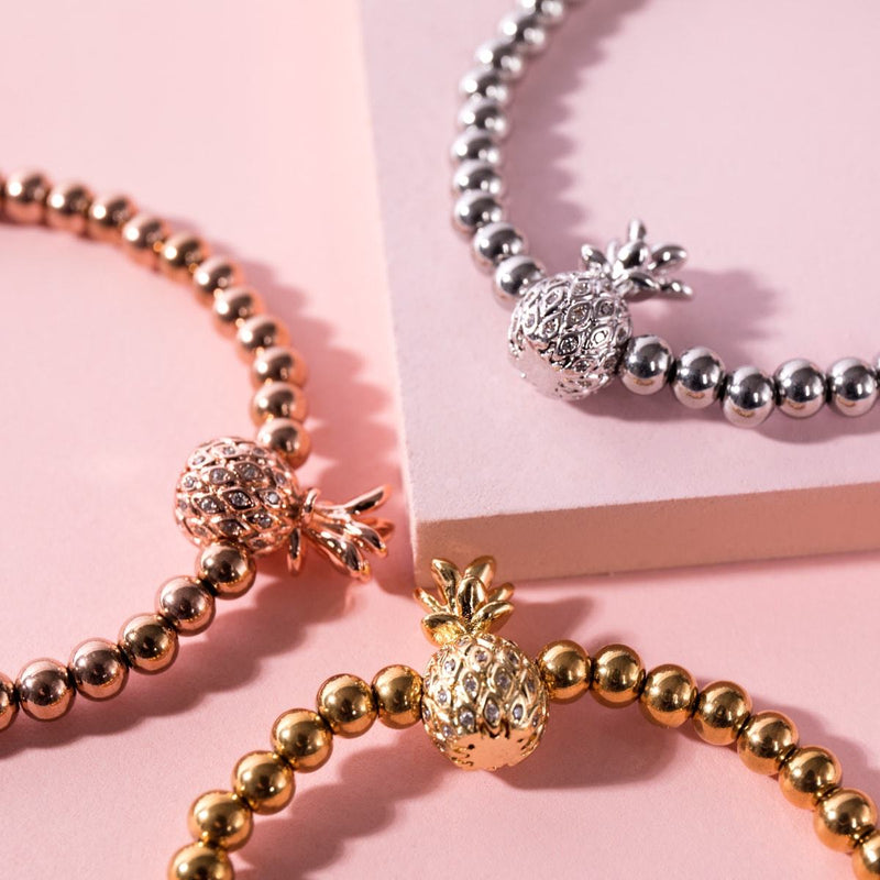 Piña Colada | Or rose 18 carats | Bracelet Ananas Cristal
