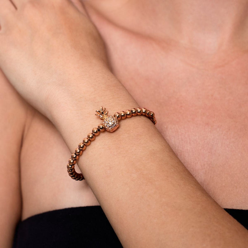 Piña Colada | Or rose 18 carats | Bracelet Ananas Cristal