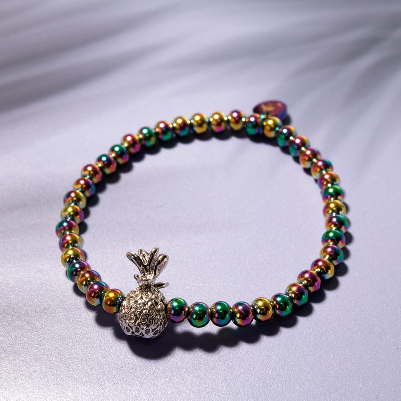 Pina Colada | Unicorn Silver | Crystal Pineapple Bracelet