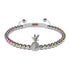 Pina colada | Licorne Argent x Blanc | Bracelet Charmballa Ananas Cristal