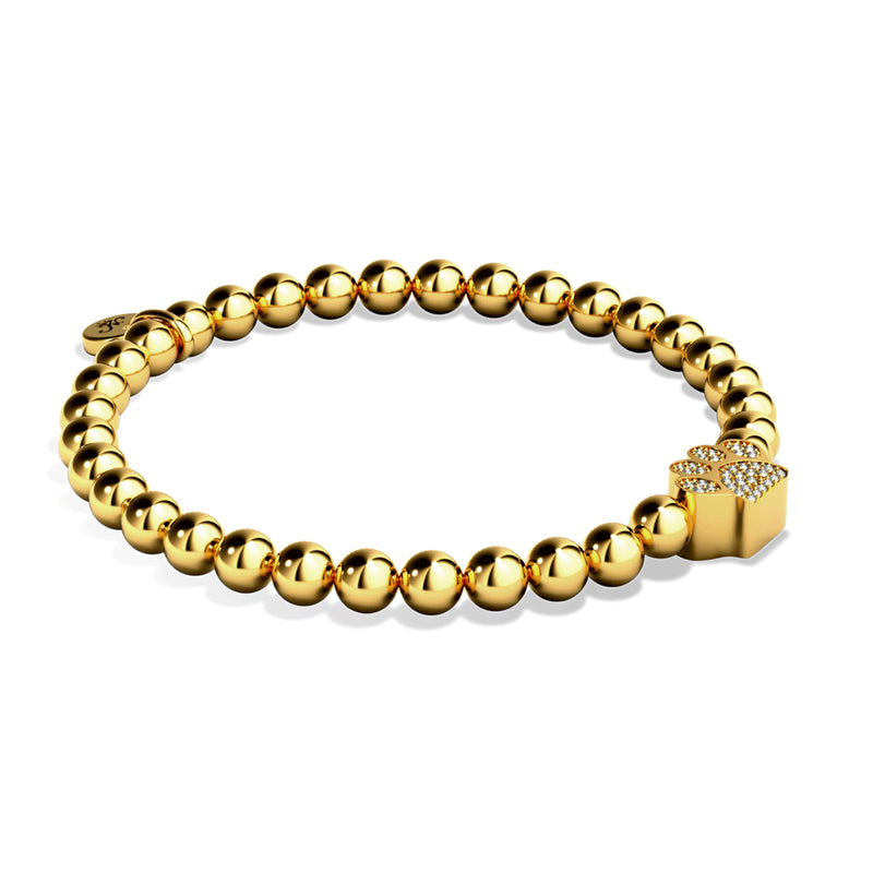 patte | Or 18 carats | Impression de chiot en cristal