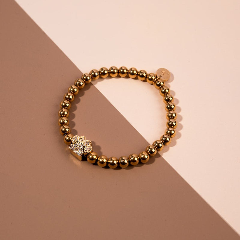 patte | Or 18 carats | Impression de chiot en cristal