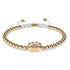 patte | Or 18 carats | Blanc | Impression de chiot en cristal | Bracelet Charmballa en macramé