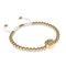 patte | Or 18 carats | Blanc | Impression de chiot en cristal | Bracelet Charmballa en macramé
