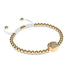 patte | Or 18 carats | Blanc | Impression de chiot en cristal | Bracelet Charmballa en macramé
