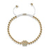 patte | Or 18 carats | Blanc | Impression de chiot en cristal | Bracelet Charmballa en macramé