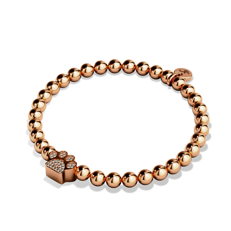 patte | Or rose 18 carats | Impression de chiot en cristal