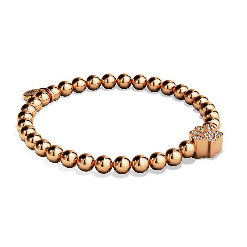 patte | Or rose 18 carats | Impression de chiot en cristal