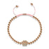 patte | Or rose 18 carats | Rose | Impression de chiot en cristal | Bracelet Charmballa en macramé
