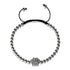 patte | Bronze à canon | Noir | Impression de chiot en cristal | Bracelet Charmballa en macramé