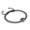 patte | Bronze à canon | Noir | Impression de chiot en cristal | Bracelet Charmballa en macramé
