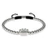 patte | Argent | Noir | Impression de chiot en cristal | Bracelet Charmballa en macramé