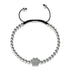 patte | Argent | Noir | Impression de chiot en cristal | Bracelet Charmballa en macramé