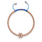 Crabe de mer de cristal | Or rose 18 carats | Bleu | Bracelet Charmballa en macramé