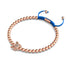 Crabe de mer de cristal | Or rose 18 carats | Bleu | Bracelet Charmballa en macramé