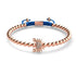 Crabe de mer de cristal | Or rose 18 carats | Bleu | Bracelet Charmballa en macramé