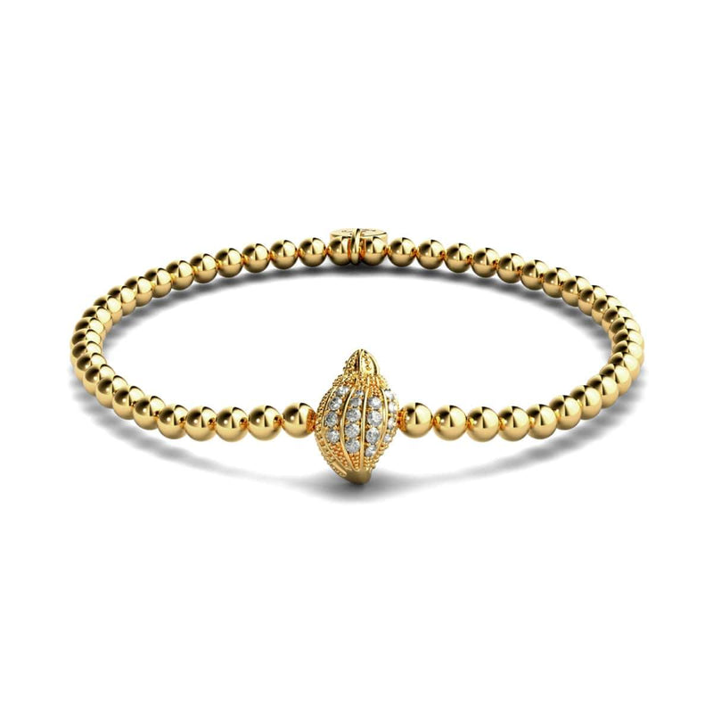 île | Or 18 carats | Bracelet à breloques en coquille de conque en cristal