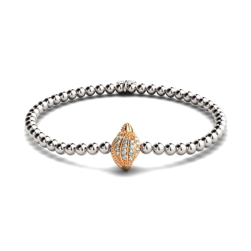 île | Or rose 18 carats et argent | Bracelet à breloques en coquille de conque en cristal