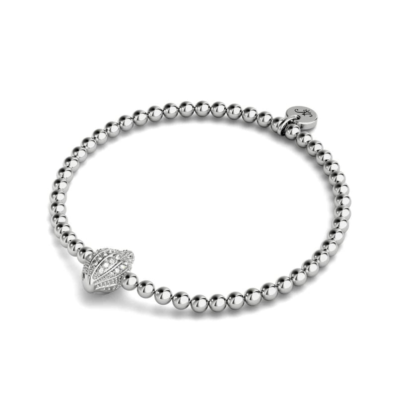 île | Argent | Bracelet à breloques en coquille de conque en cristal