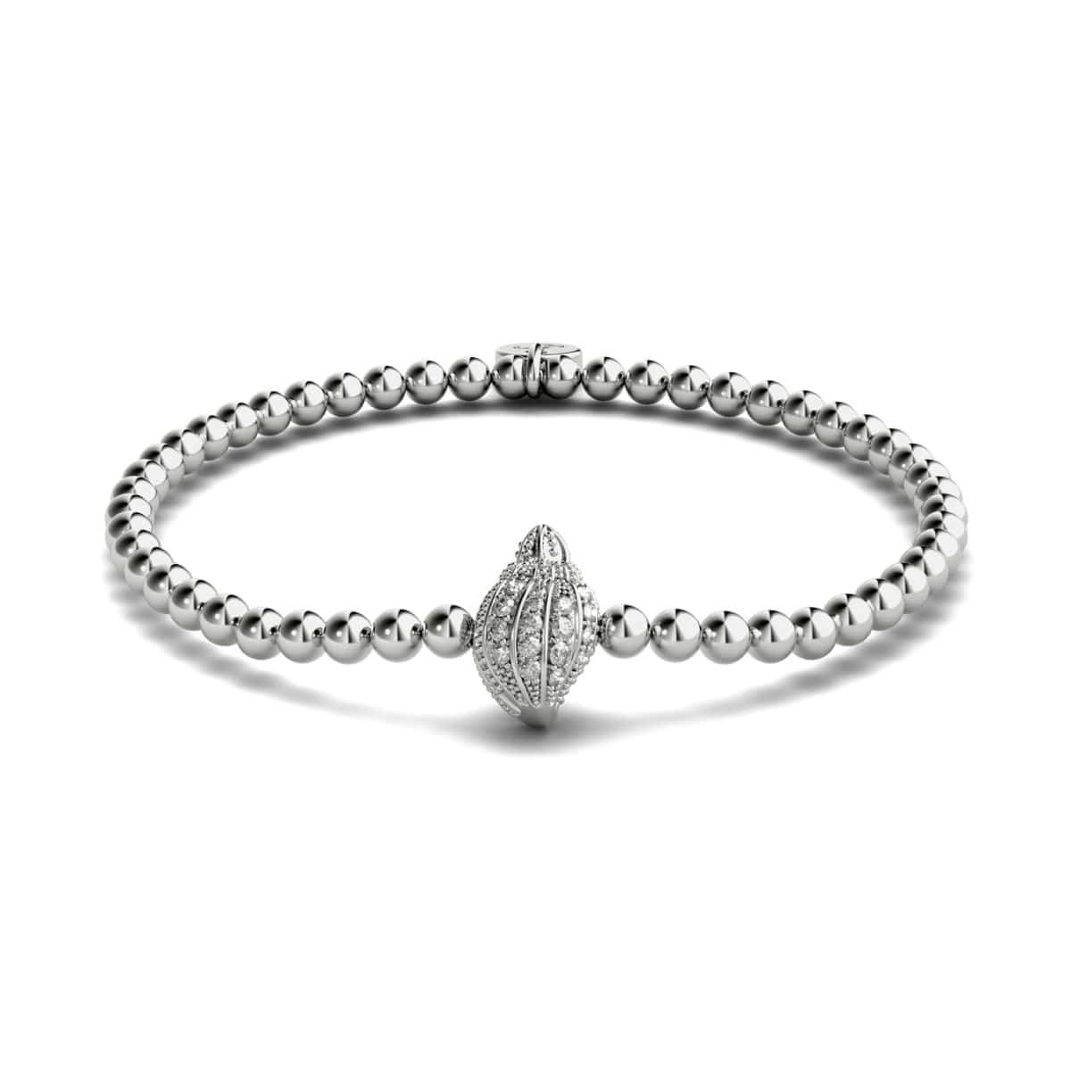 île | Argent | Bracelet à breloques en coquille de conque en cristal