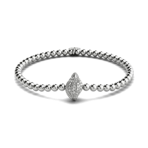 île | Argent | Bracelet à breloques en coquille de conque en cristal