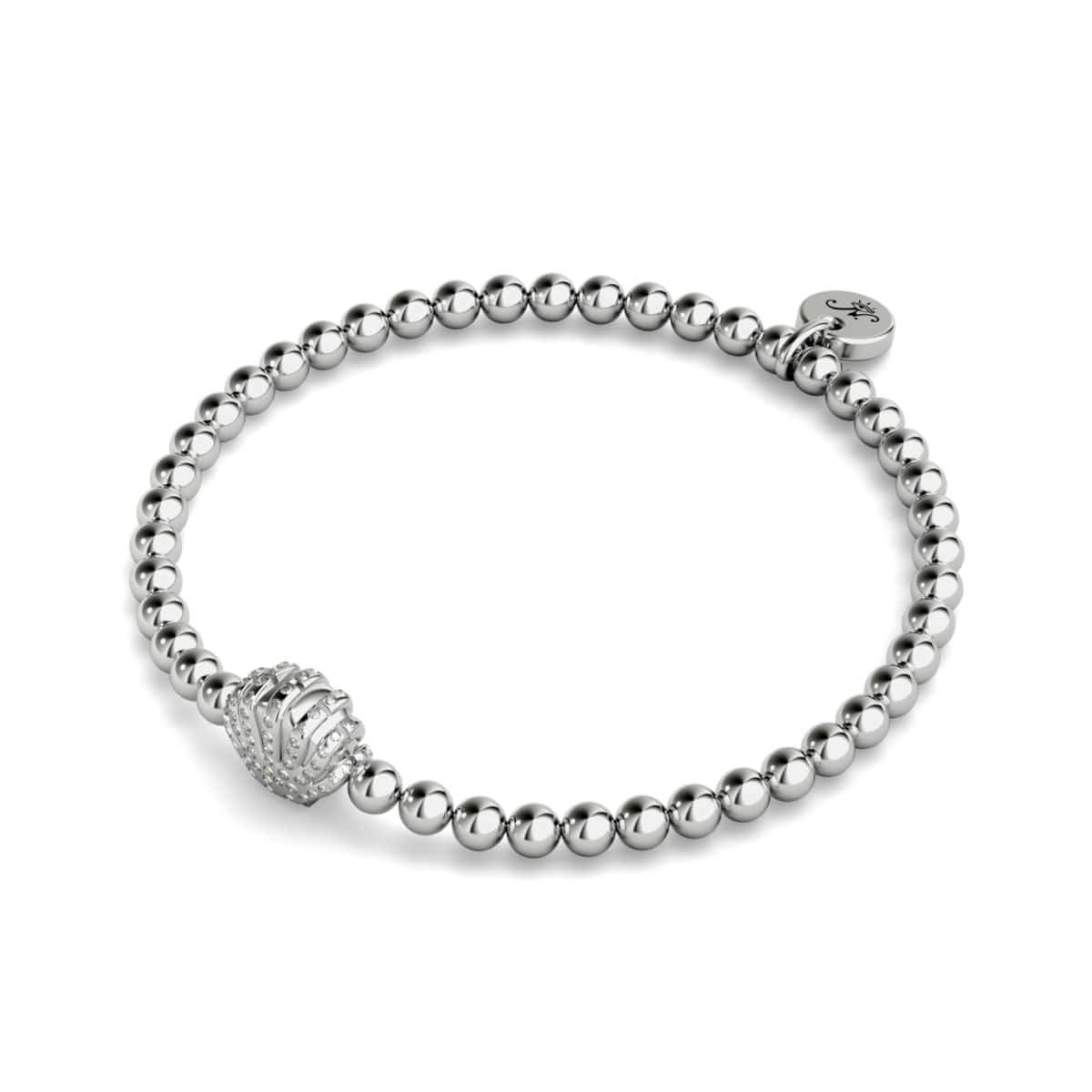 Plage | Argent | Bracelet à breloques en cristal et coquillage