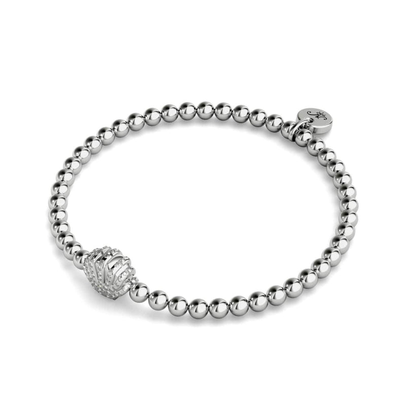 Plage | Argent | Bracelet à breloques en cristal et coquillage
