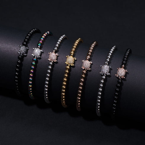 Tortue | Or 18 carats | Bracelet tortue de mer en cristal