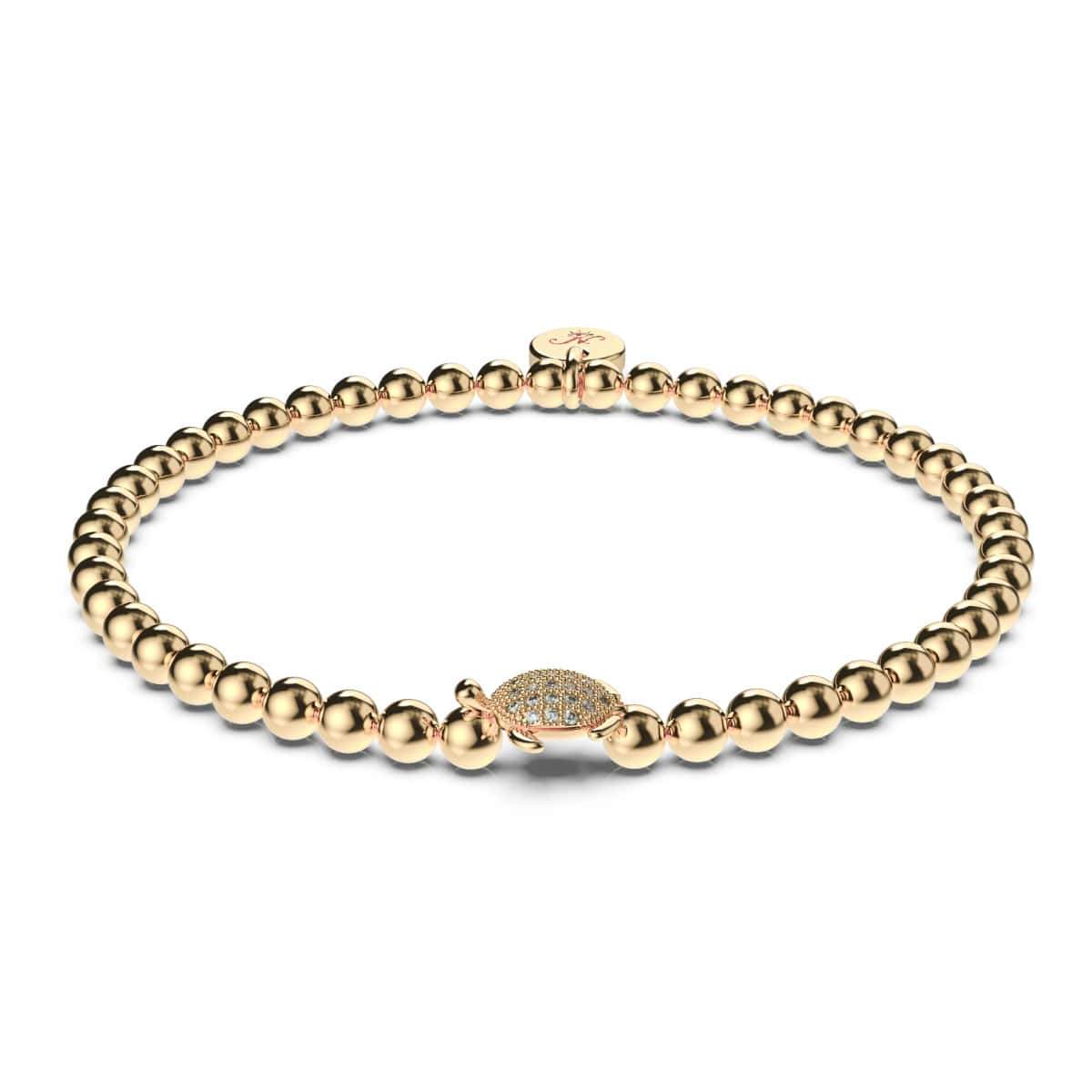 Tortue | Or 18 carats | Bracelet tortue de mer en cristal