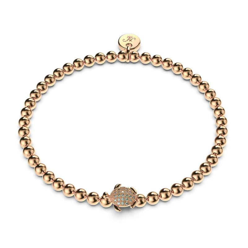 Tortuga | 18k Rose Gold | Crystal Sea Turtle Bracelet