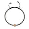 Tortue | Or rose 18 carats et bronze à canon | Noir | Tortue de mer de cristal | Bracelet Charmballa en macramé