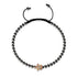 Tortue | Or rose 18 carats et bronze à canon | Noir | Tortue de mer de cristal | Bracelet Charmballa en macramé