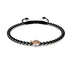 Tortue | Or rose 18 carats et bronze à canon | Noir | Tortue de mer de cristal | Bracelet Charmballa en macramé