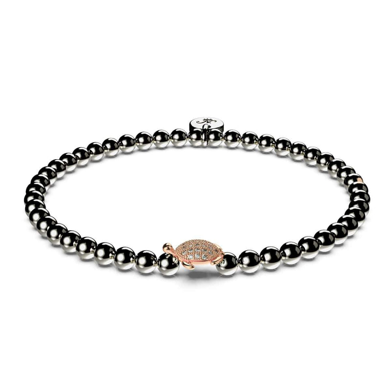 Tortue | Bronze à canon et or rose 18 carats | Bracelet tortue de mer en cristal