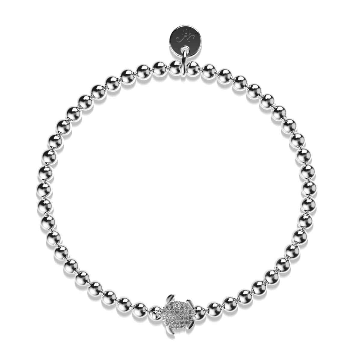 Tortue | Argent | Bracelet tortue de mer en cristal
