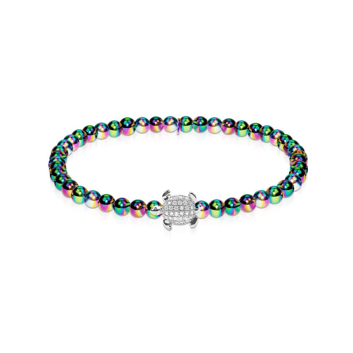 Tortue | Licorne Argent | Bracelet tortue de mer en cristal
