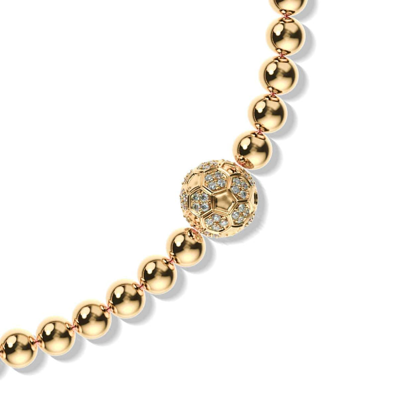 Goal | 18k Gold | Crystal Soccer Ball Charm Bracelet
