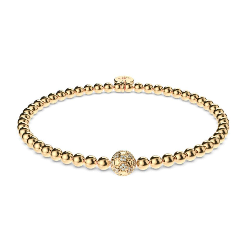 Goal | 18k Gold | Crystal Soccer Ball Charm Bracelet