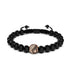 Équilibre | Or rose 18 carats et bronze à canon | Noir | Cristal Yin Yang | Bracelet Charmballa en macramé
