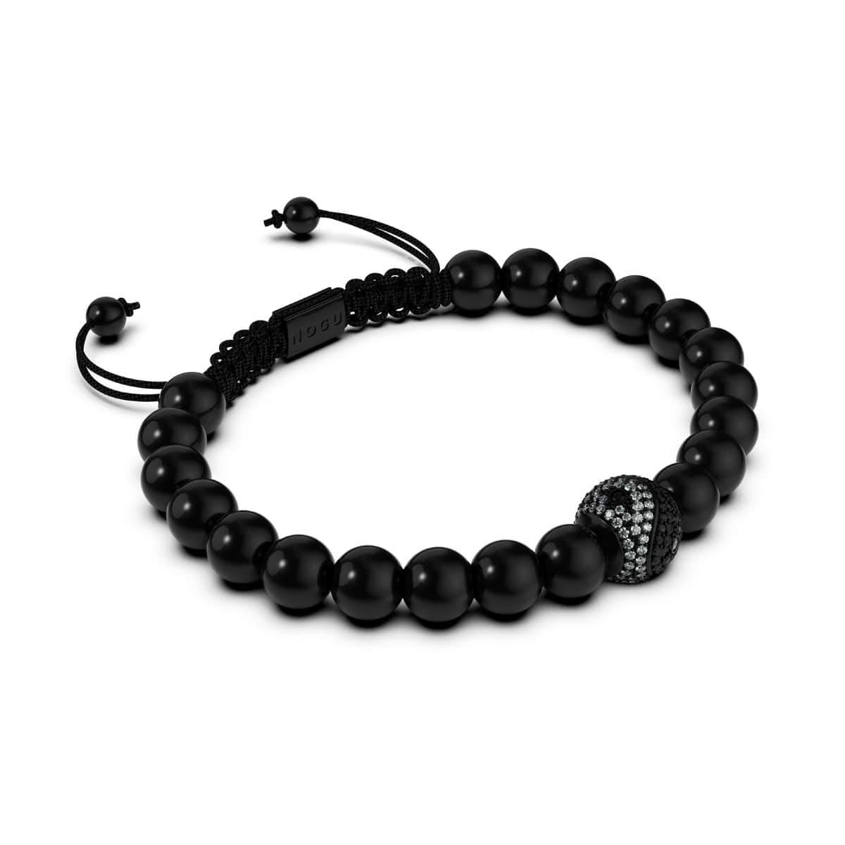 Équilibre | Bronze à canon | Noir | Cristal Yin Yang | Bracelet Charmballa en macramé