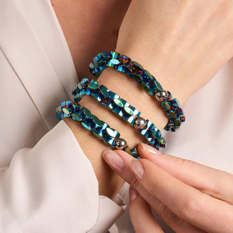 Bleu Emeraude | Liens Monroe | Bracelet sablier
