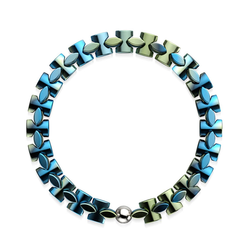 Bleu Emeraude | Liens Monroe | Bracelet sablier