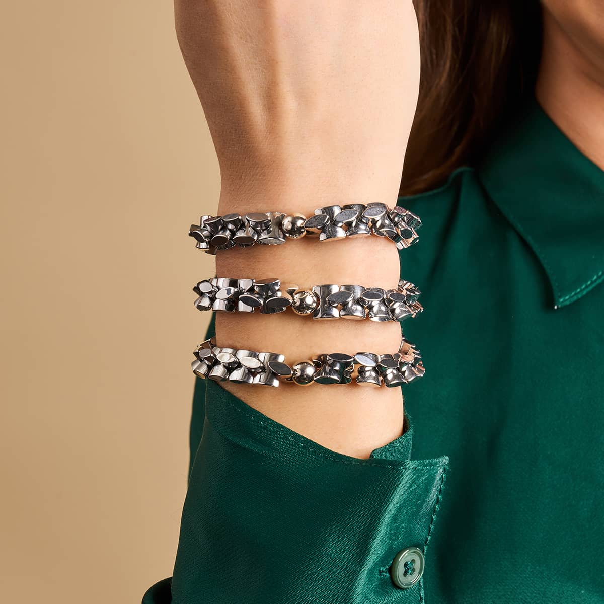 Chrome classique | Liens Monroe | Bracelet sablier