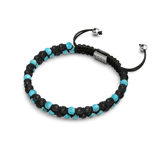 Turquoise x Pierre de lave | Argent sterling .925 | Bracelet Mini Diffuseur